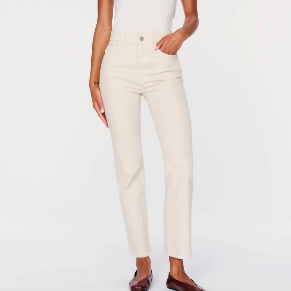 DL1961 Women's Straight Leg Ecru Jeans Patti Straight